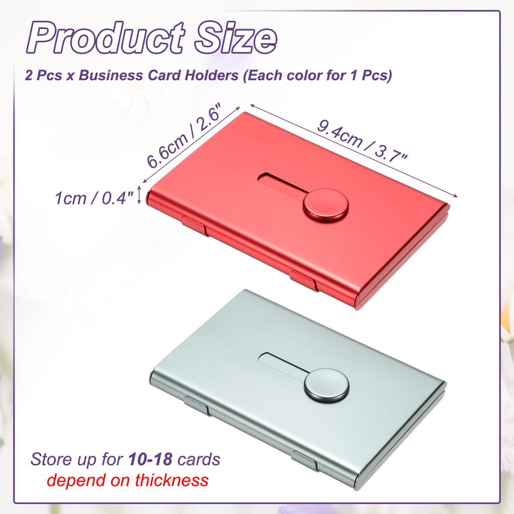 2Pcs Thumb Drive Business Card Case Aluminum Alloy Bank Credit ID Card Wallet Name Card Holder Metal Box Cover Cards Holder