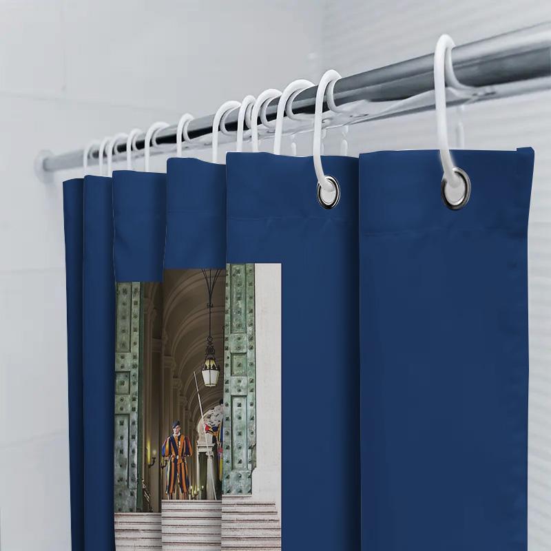 Vintage Vatican City Renaissance Biblical Religious Backdrop Shower Curtain Set Waterproof Home Decor