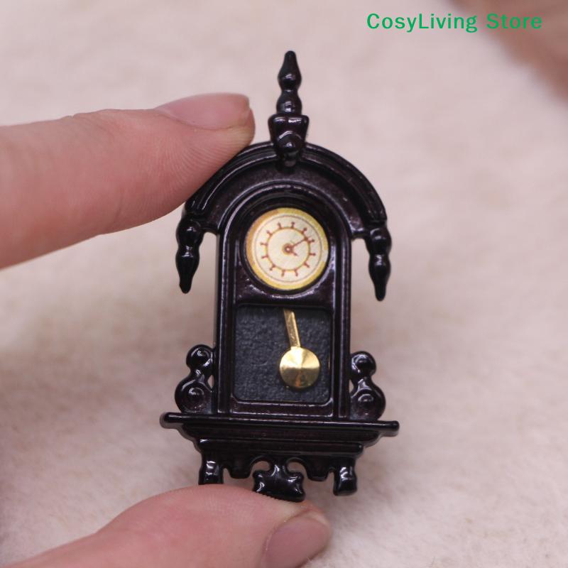 1Pcs Mini Vintage Wall Clock Model Simulation Living Room Clock Decor Home Micro Scene Accessories