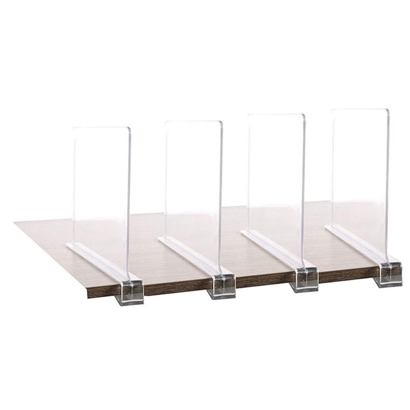 1/2/4pcs Acrylic Dividers Shelf Divider for Closets Organizer Shelf Dividers Closet Separators Bookcase Shelf Divider