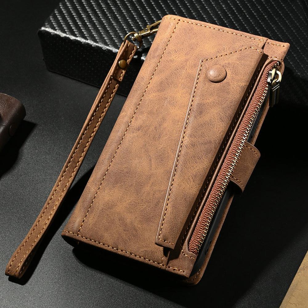 For iPhone17 Pro Max 5G Leather Case RFID Wallet Coque iPhone 11 12 13 14 15 16 16e iPhone Air 17 Pro Max Zipper Card Flip Cover