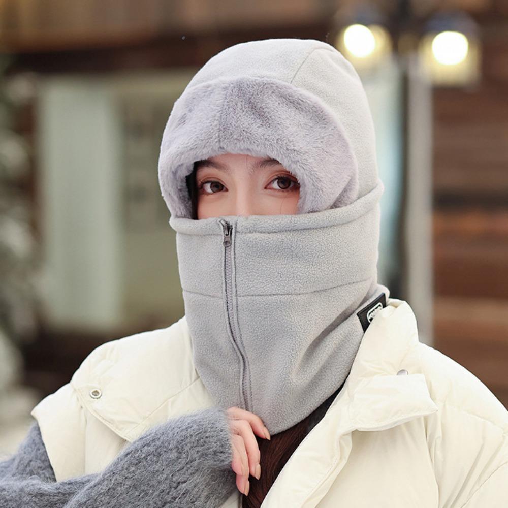 Detachable Women Beanies Cap Winter Warm Ear Protection Cap New Hat Scarf Set  Outdoor