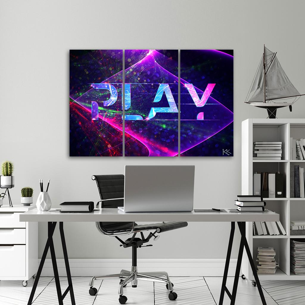 Three Piece Picture Canvas Print The Inscription Play Abstract