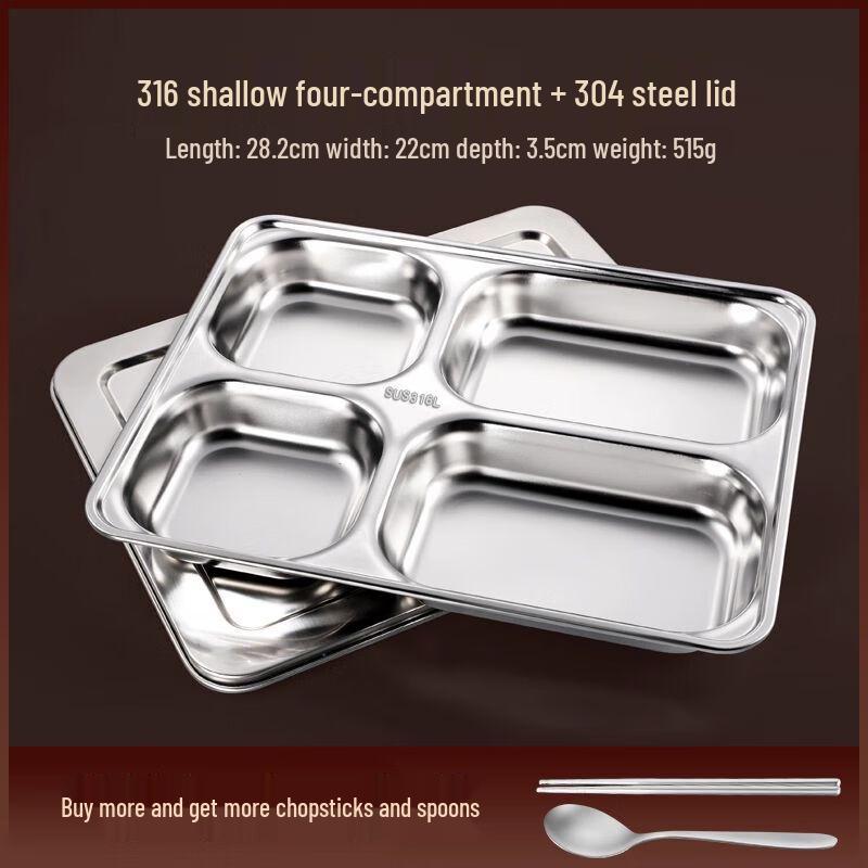 Stainless Steel Compartmented Lunch Tray