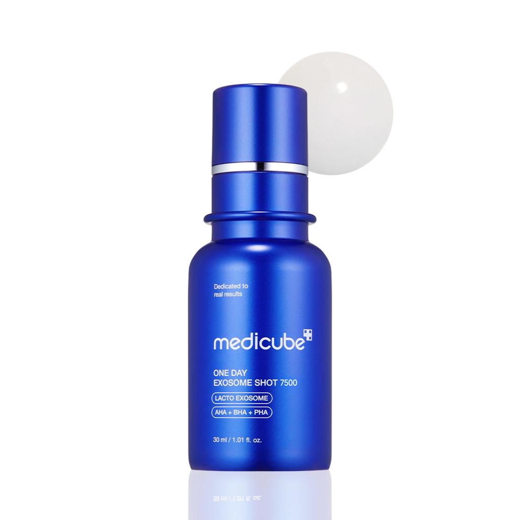 Medicube Zero 1DAY Exosome Shot 7500ppm, a topical needle serum for pore firming and sensitive skin, Korean cosmetics