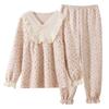 Pajamas women's autumn and winter pure cotton air cotton three-layer padded cotton thickened thermal cover  loose large size loungewear cover