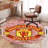 Manchester United F.C Pattern Round Rug, Indoor/Outdoor Mat, for Picnic, Gameroom, Bedroom, Office, Living Room, Home Decor Carpet, Birthday Gift