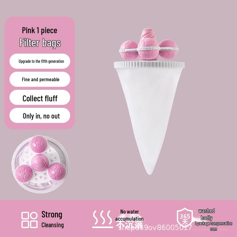 

Laundry Care Floating Lint and Hair Remover Net Bag розовый