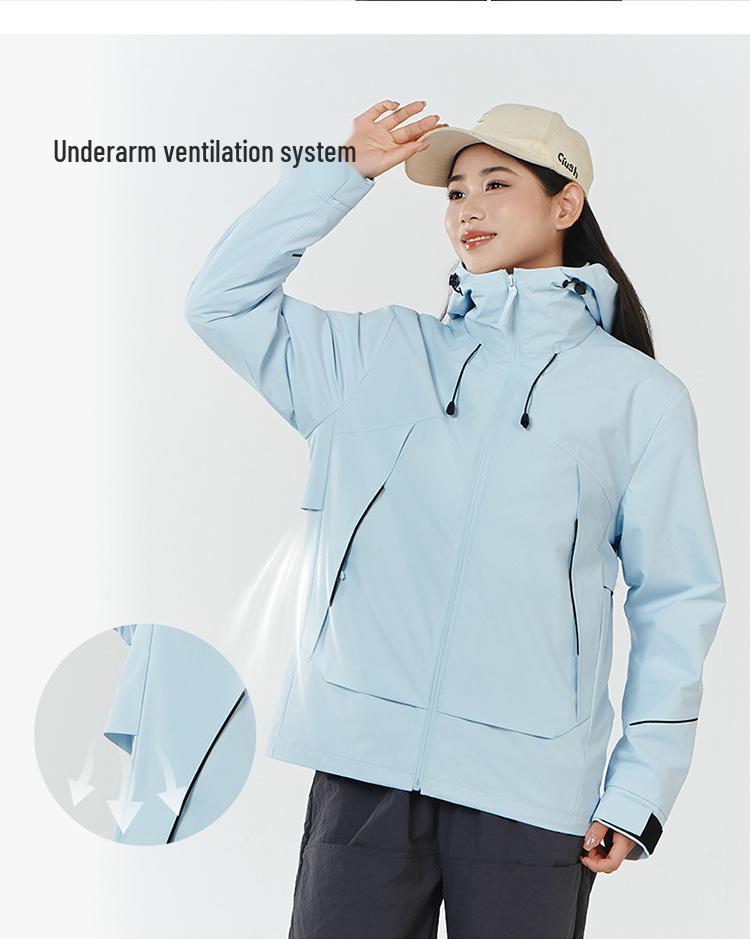 Hard Shell Waterproof Breathable Mountaineering Suit for Couples - Women's and Men's Outdoor Travel Sports Outfit