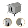 Katzenhaus für Draußen Unterschlupf Warm Erhöht Winddicht Tragbar Haustier Wild für Winter