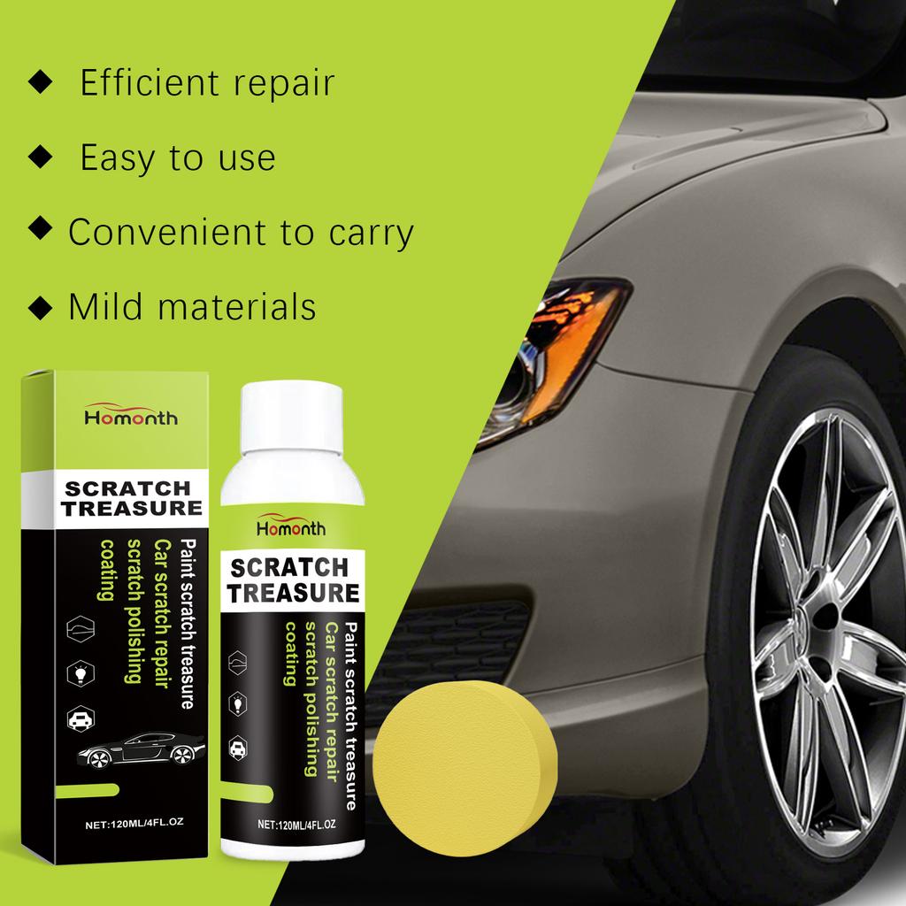 Car Scratch Remover Cream Paint Polish Restorer Remove Light Scratches Oxidation Safe Formula Kit with Applicator Sponge 120ML