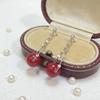S925 Sterling Silver Angola Red Tassel Pearl Stud Earrings – Fashionable Sterling Silver Ear Accessories
