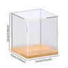 Acrylic Clear Collectibles Toy Display Case Dustproof Multipurpose Wood Bottom for Home Storage