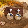 French Vintage Pearl & Conch Drop Earrings