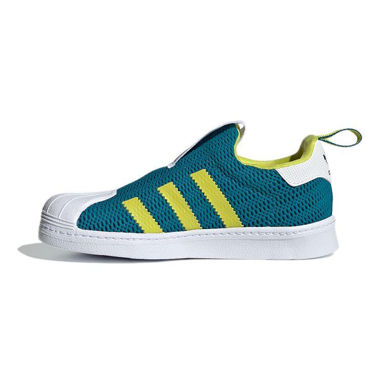 Adidas Originals Superstar 360 Durable Breathable Low Top Kids Skate Shoes Kids Sneaker Green White Yellow FX4910
