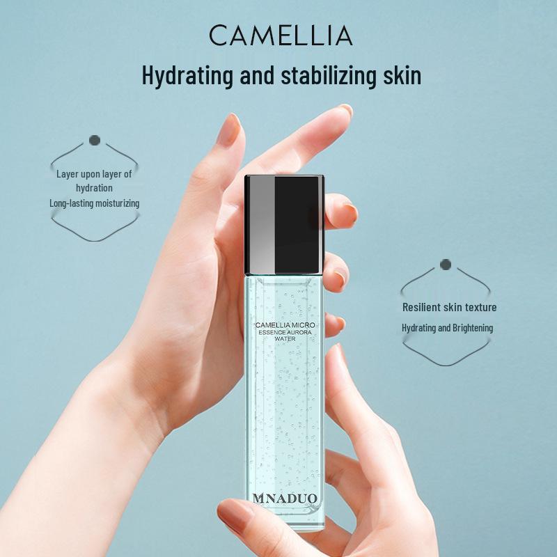 Kamelie Feuchtigkeitspflege Set: Essenzwasser, Lotion, Reinigungsmittel & Pfirsichblütencreme. Nicht fettend & erfrischend.