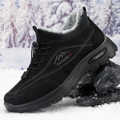 Winter Warme Herren Schnür-Sportschuhe Samt Verdickt Lässige Sportschuhe Rutschfest Britisch Dicke Sohle Empfohlen