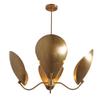 4 Light Curved Disk Shades Handmade Mid Century Modern Brass Sputnik Chandelier