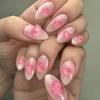 3D Gradient Pink Peach Heart Press-on Nails - Reusable Xiaohongshu Style Manicure Tips