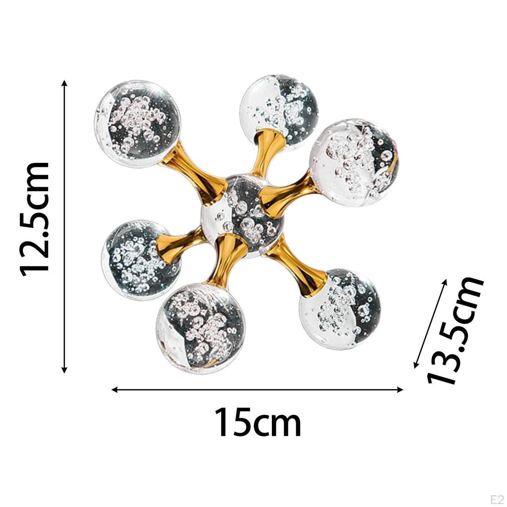 Sphere Crystal Ball Figurine Tabletop Ornament Modern Metal Statue Decorative Sculpture for Desk