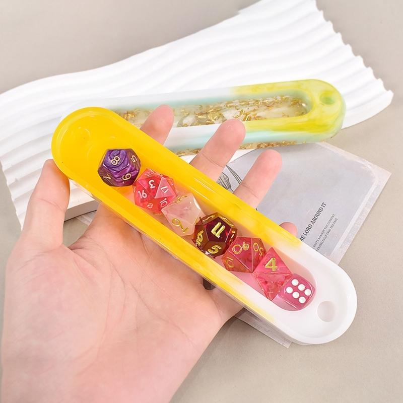 7 Shapes Dices Square Triangle Dices Mold Dices Digital Game Silicone Mould Crystal Epoxy Resin Mold with Storage Box