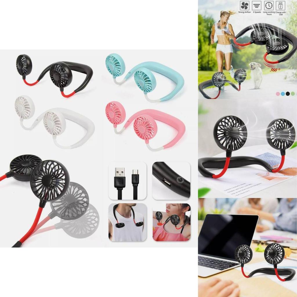 Portable Neck Fan Usb Rechargeable Mini Fan Lightweight Hands-free Design For Hot Days