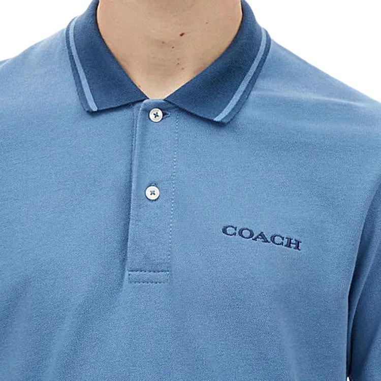 Coach Ss24 Logo Letter Print Casual Short Sleeve Polo Shirt Men Polo Shirts Blue CR488-BLU