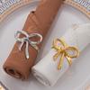 Napkin Rings with Bow Decor Zinc Alloy Napkin Holders Wedding Party Decoration Table
