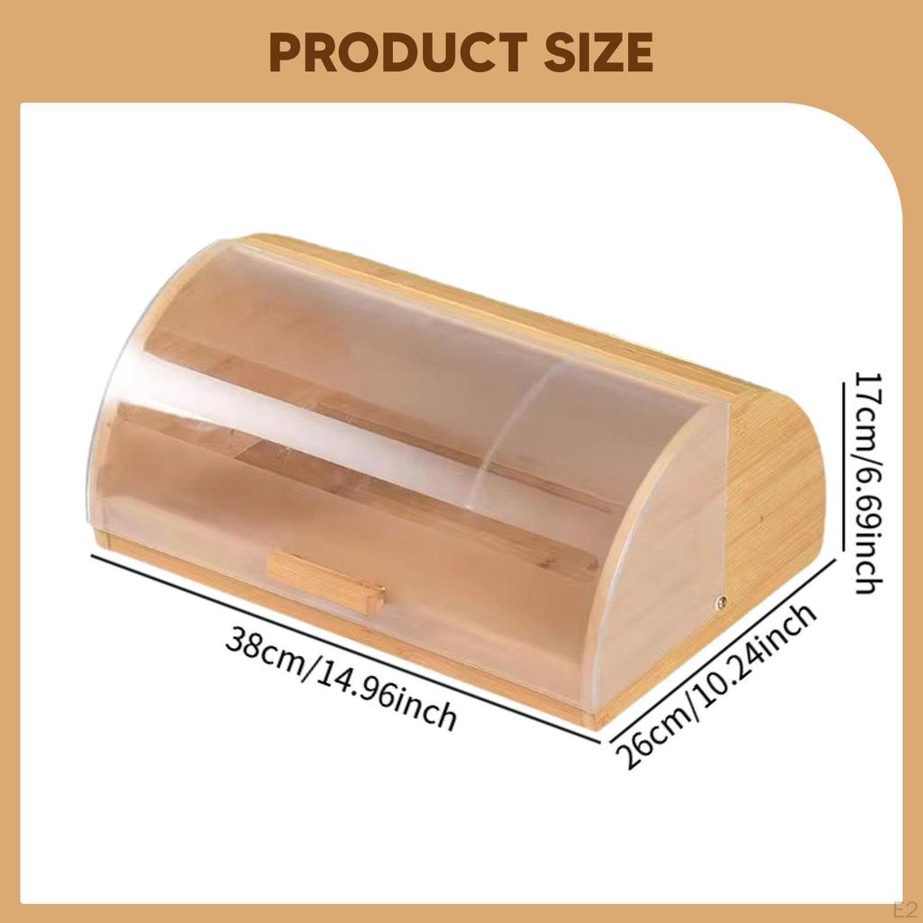 Roll Top Bread Box Rustic Modern Keeper for Table Cafe Kitchen Counter