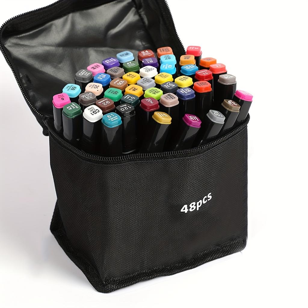 24-48 Colors Art Markers Set Alcohol Oily Felt Marker Pen Double Head Permanent Coloring Pens Graffiti Manga School Art Supplies