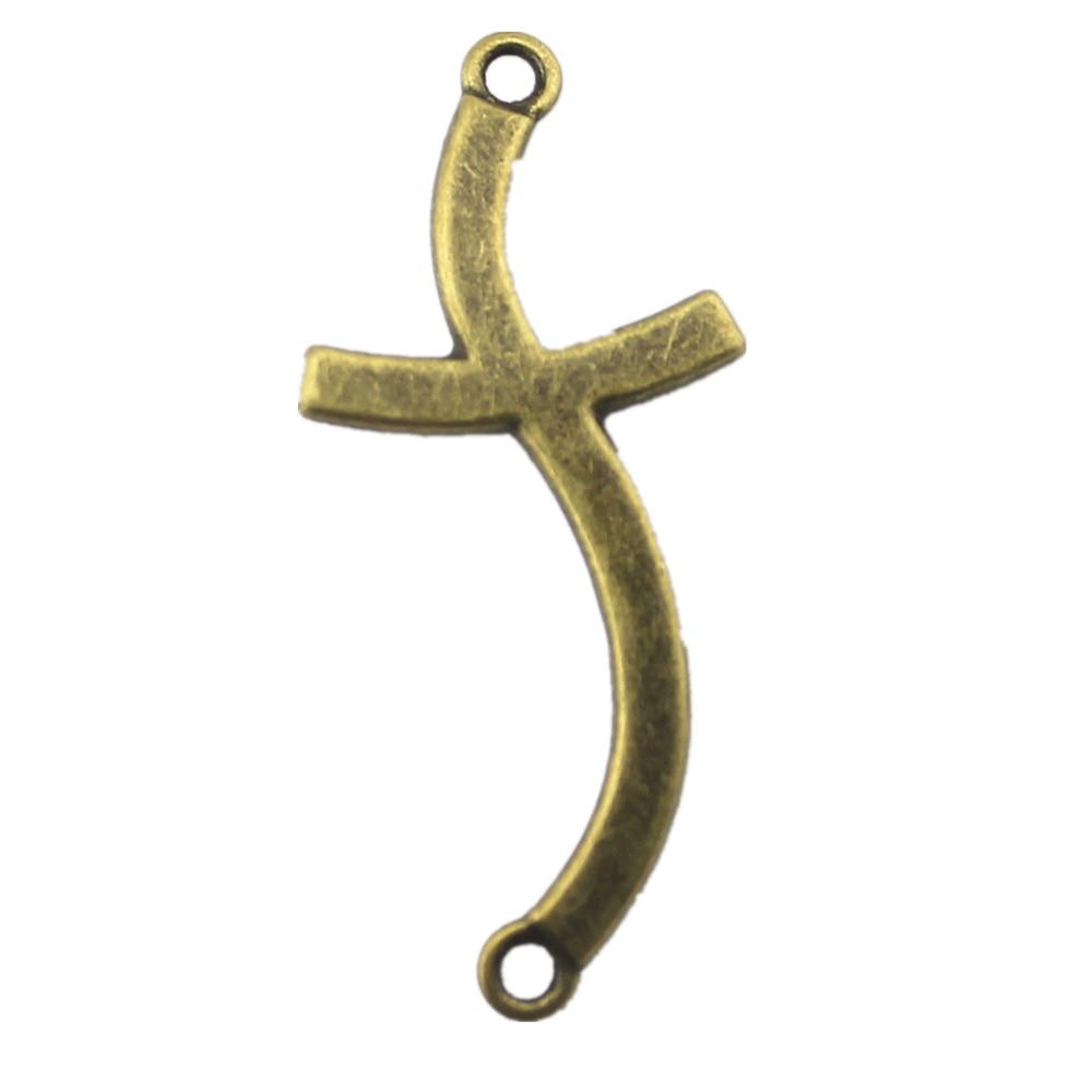 

10шт Крест Разъем Шармы Шармы Античная бронза Цвет Цинковый сплав 45X20mm