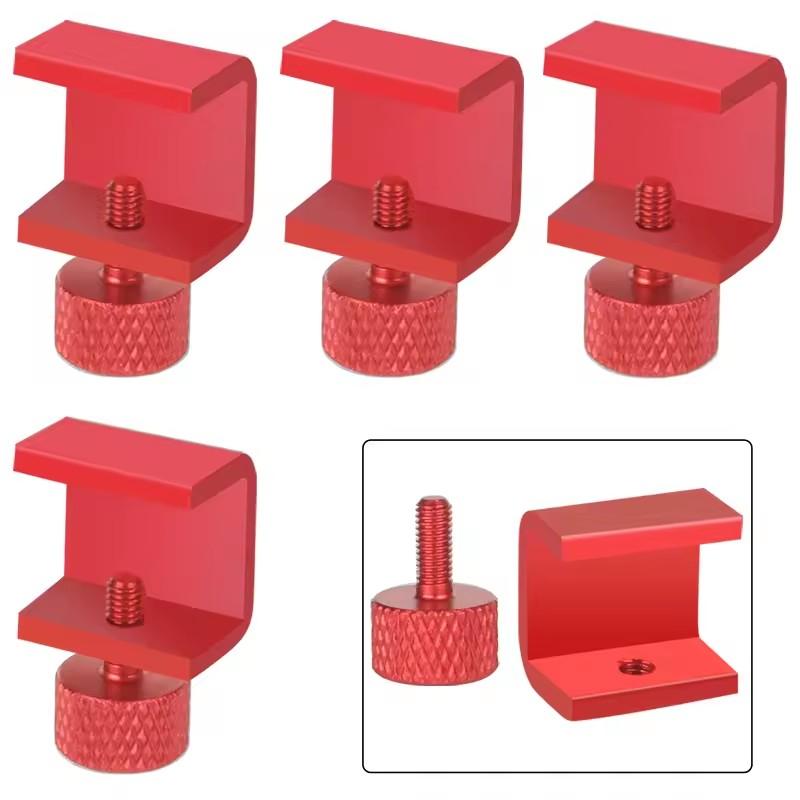 3D Priner Parts Aluminum Adjustable Glass Bed Clips for Ender 3 Heatbed Clamps for 3D Printer Build Platform Glass Retainer 4Pcs