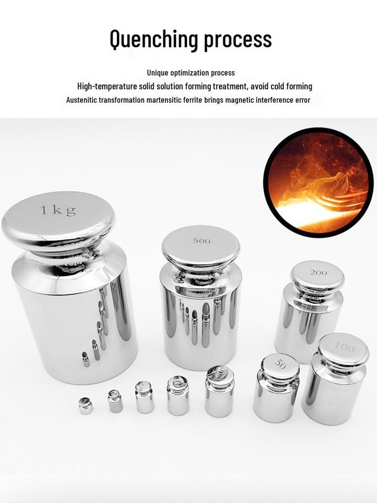 Stainless Steel Calibration Weight Set: 100g, 500g, 1kg - F1 Grade for Electronic Scales