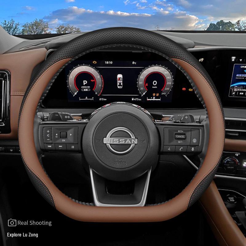 Ultra-Thin Non-Slip Steering Wheel Cover for 2024 Nissan Land Cruiser Interior Enhancement