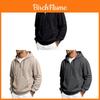 Polyester Waffle Knit Hoodie With Zipper Pockets For Casual Mens Fall Wear