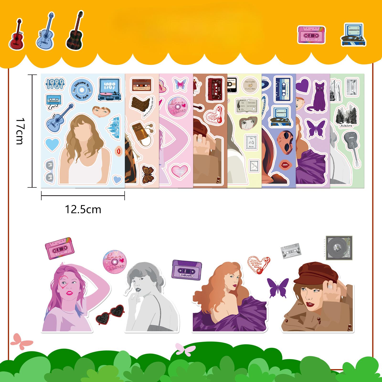 

8 Фото/набор стикеров-граффити для обмена лицами Тейлор Звезда Сделай лицо Пазл DIY Наклейки-пазлы