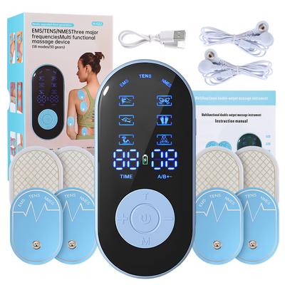 Rechargeable 18 Modes Ems Tens Muscle Nerve Electrostimulator Electrodes Patches Body Pulse Physiotherapy Massager Relieve Pain