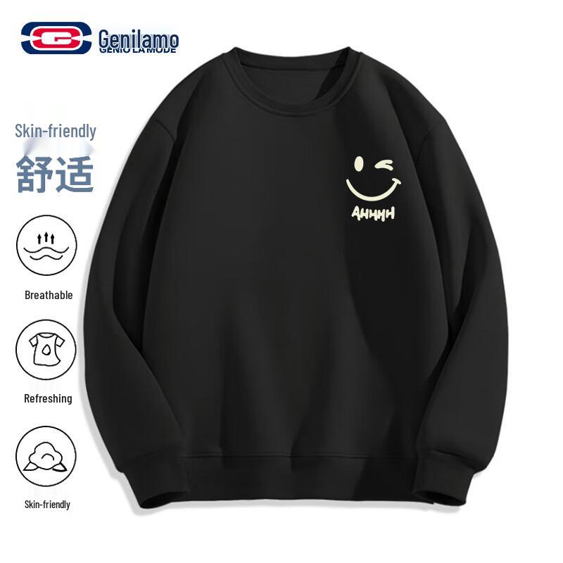 

GENIOLAMODE Унисекс Свитшот свободного кроя с круглым вырезом 3XL