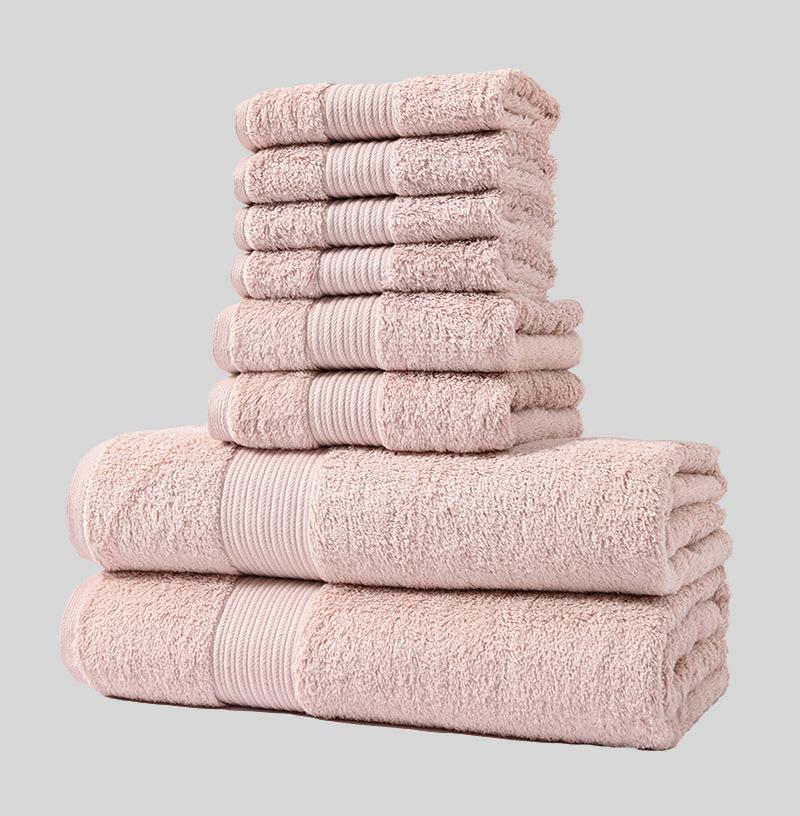 Cotton Towel Square Towel Bath Towel Eight-piece Set Class A Combed Long-staple Cotton Thickened Absorbent Comfortable Home Daily Necessities