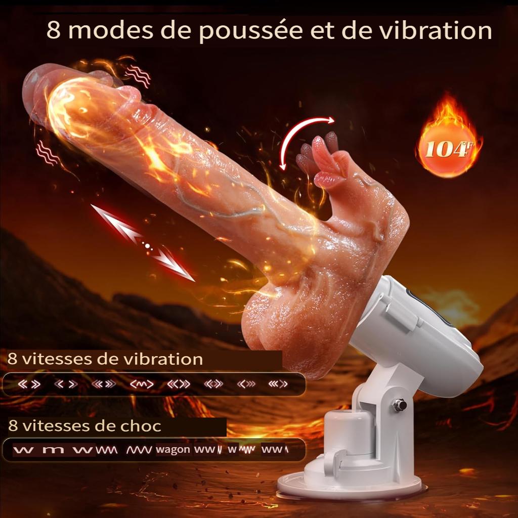Eksklusiv silikonvibrator for kvinner, kvinnelige masturbatorer med teleskop- og vibrasjonsmoduser, voksen sexleketøy type 1