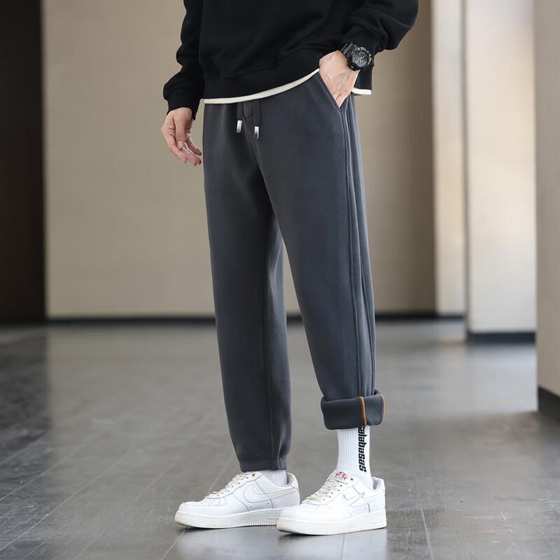 Men's Thickened Straight-Leg Cuffed Trousers