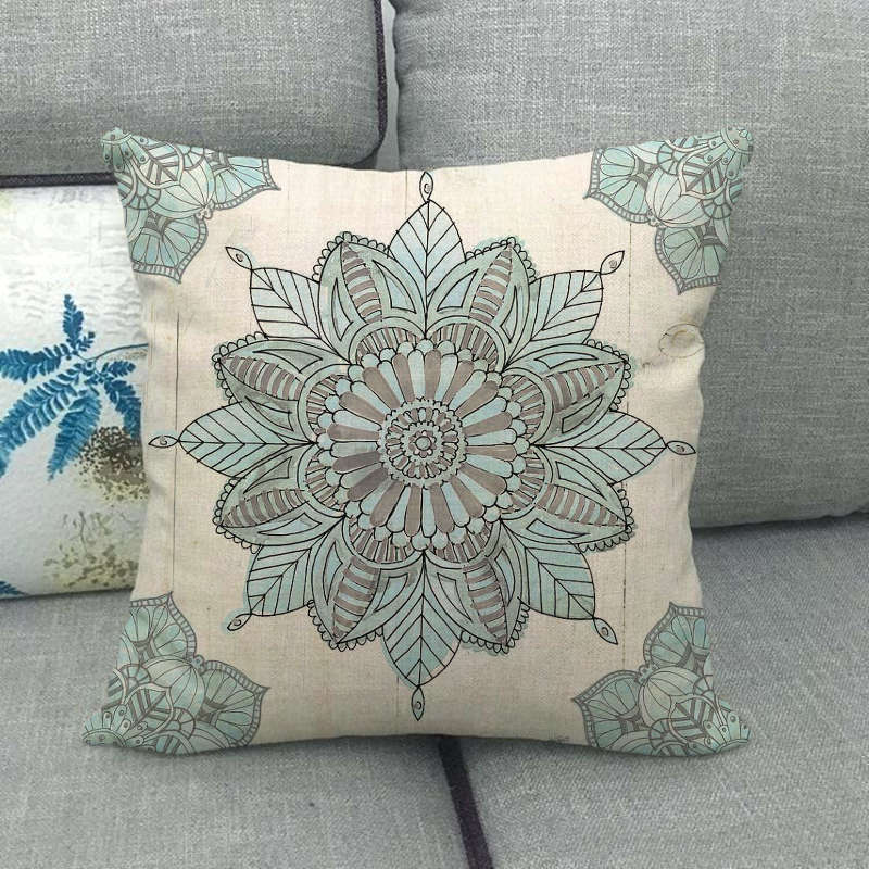 Bohemian Geometric Patterns Digital Printing Short Plush Pillow Covers For Car Sofa Office Cushion Cover Home Goods