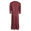 Plus Size Bohemian Dress Sexy V Neck Three Quarter Sleeves Loose Hem with Pockets Retro A Line Ethnic Print