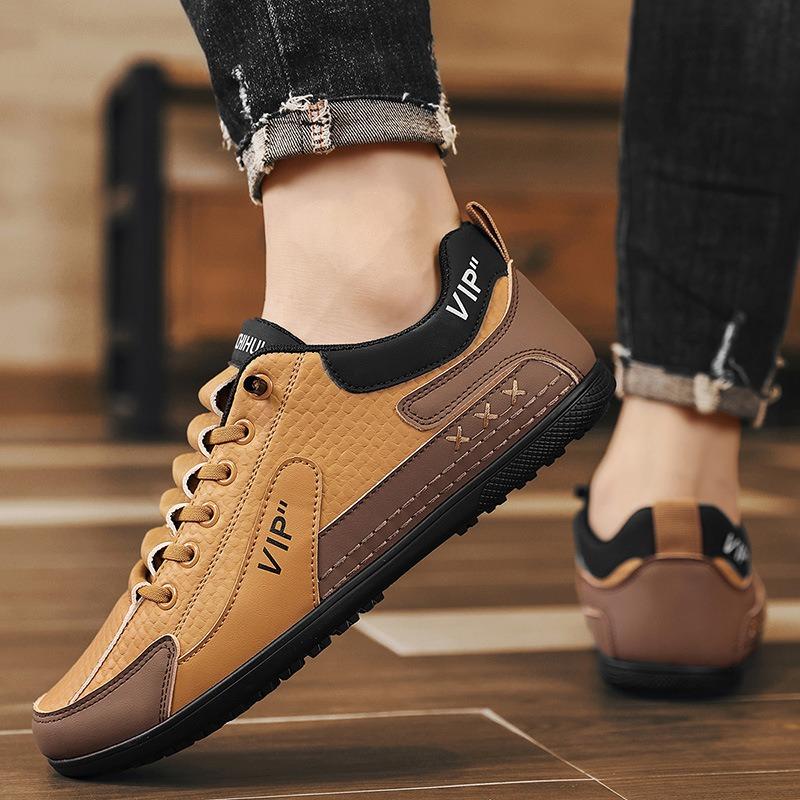 Men's Shoes Autumn One-pedal Leather Casual Board Shoes Men's Dad Driving Shoes Sports Trendy Shoes