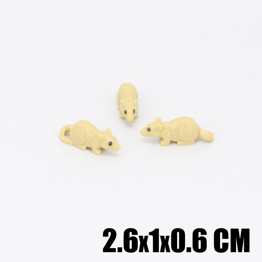 Cute Modeling Small Animals Assembled Building Block Scene Accessories Parts Chicken Husky Fighting Dog Flamingo Ornament