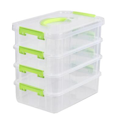 Boîte de rangement empilable pour blocs de jouets de bureau, boîte de rangement avec couvercle, boîte de rangement pour chambre à coucher