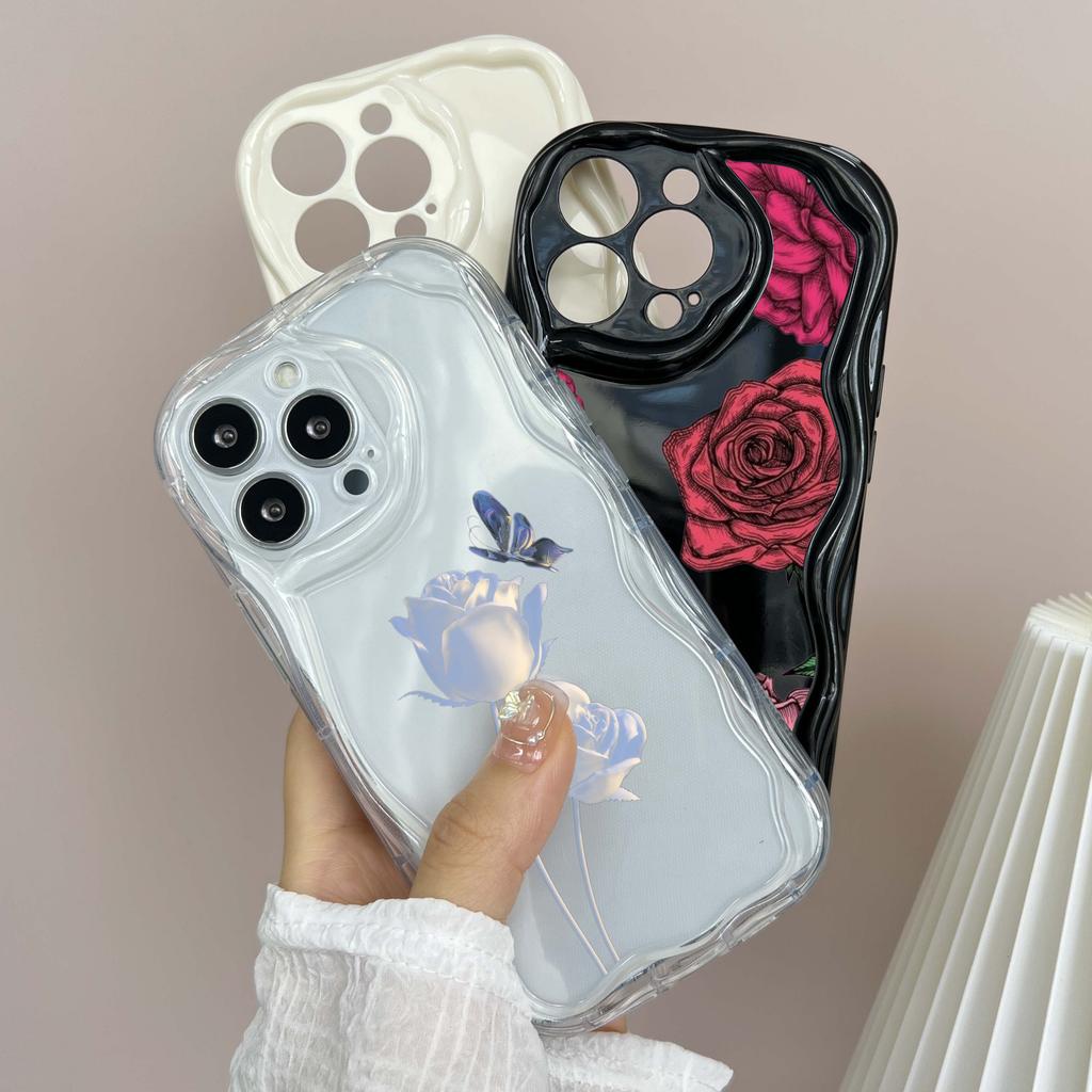 LZ16 flower Clear Soft Wave ტელეფონის ქეისები Xiaomi 11 Lite Redmi Note 13 12 8 Pro 9 12C A3 Infinix Smart 8 Tecno Protection უკანა ყდა