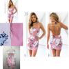 Elegant Women Sleeveless Floral Print Backless Dress For Summer Evening Parties