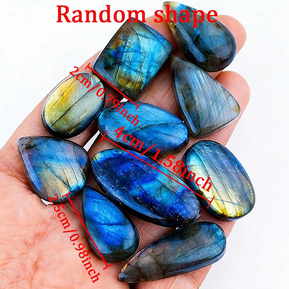 5 Pezzi Lotti Cabochon di Labradorite Naturale Pietra Piatta Lucidato Fai da Te Creazione Artigianato in Pietra Ovale Pera E Molteplici Forme Geometriche