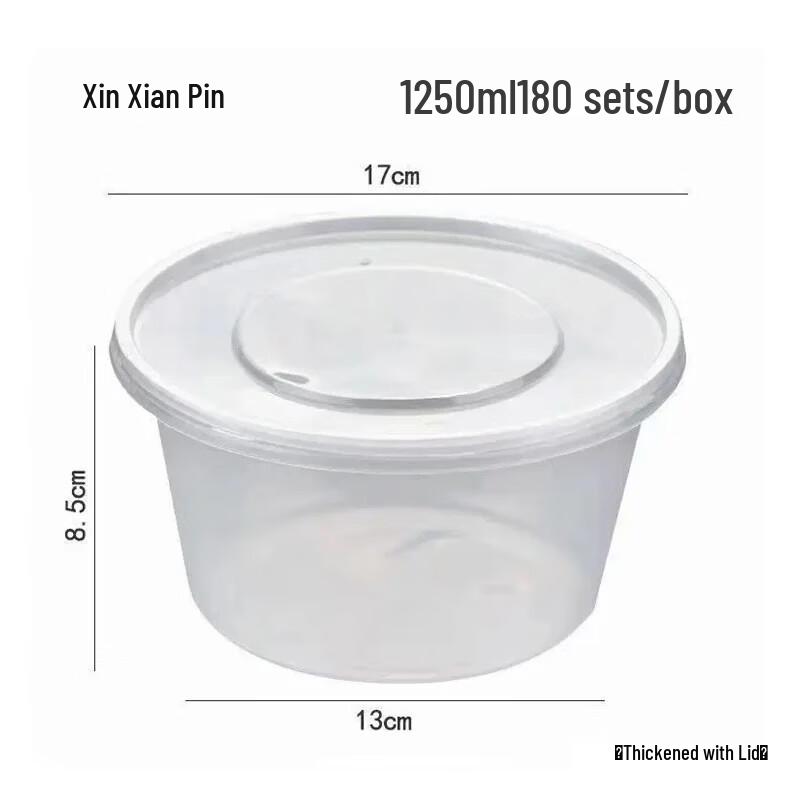 

Disposable Round Transparent Takeout Containers with Lids
